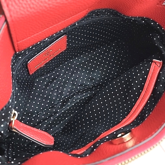 NWT Nanette Lepore Scarlet Farah Red Pebble Triple Crossbody Bag Vegan Leather - Picture 9 of 16